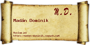 Madán Dominik névjegykártya